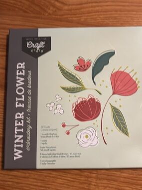 Winter Flower Wall Decal Set - Red & Green